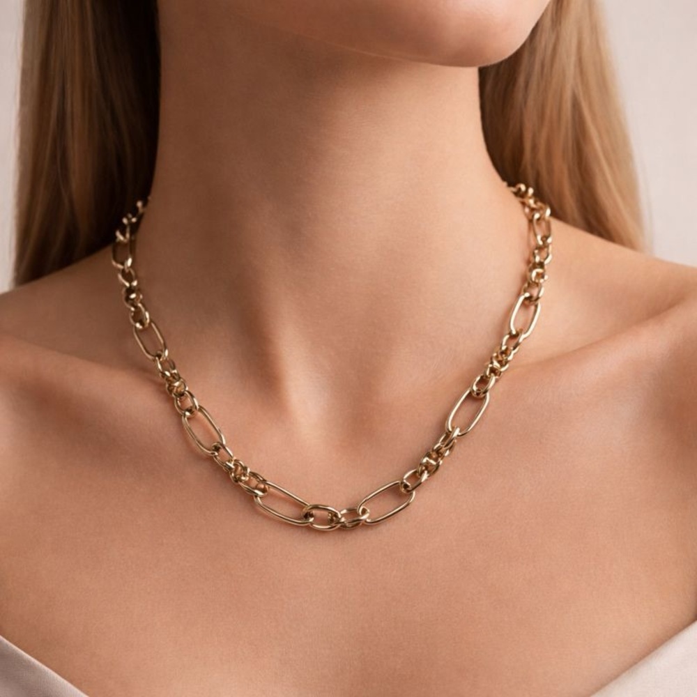 Gold Chain Statement Necklace Simple Chic Minimalist Classic Modern Elegant